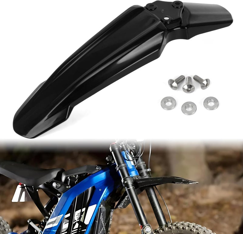 psler Motorcycle Front Mudguard for Sur Ron Light Bee, Front Mud Guard Board, Motocross Parts Attachments for Dirt for Sur Ron LBX E-Ride Pro SS/S X260 X160, Tutti Electric Dirt Bike, Black - Image 1